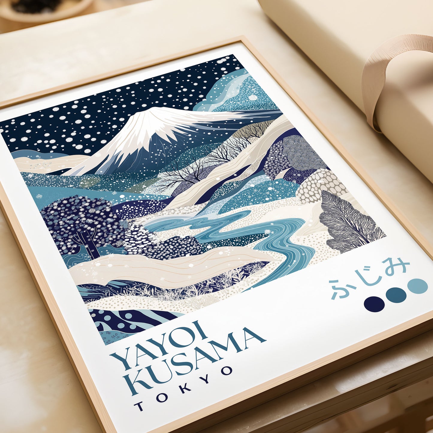 Yayoi Kusama Winter Mount Fuji Print