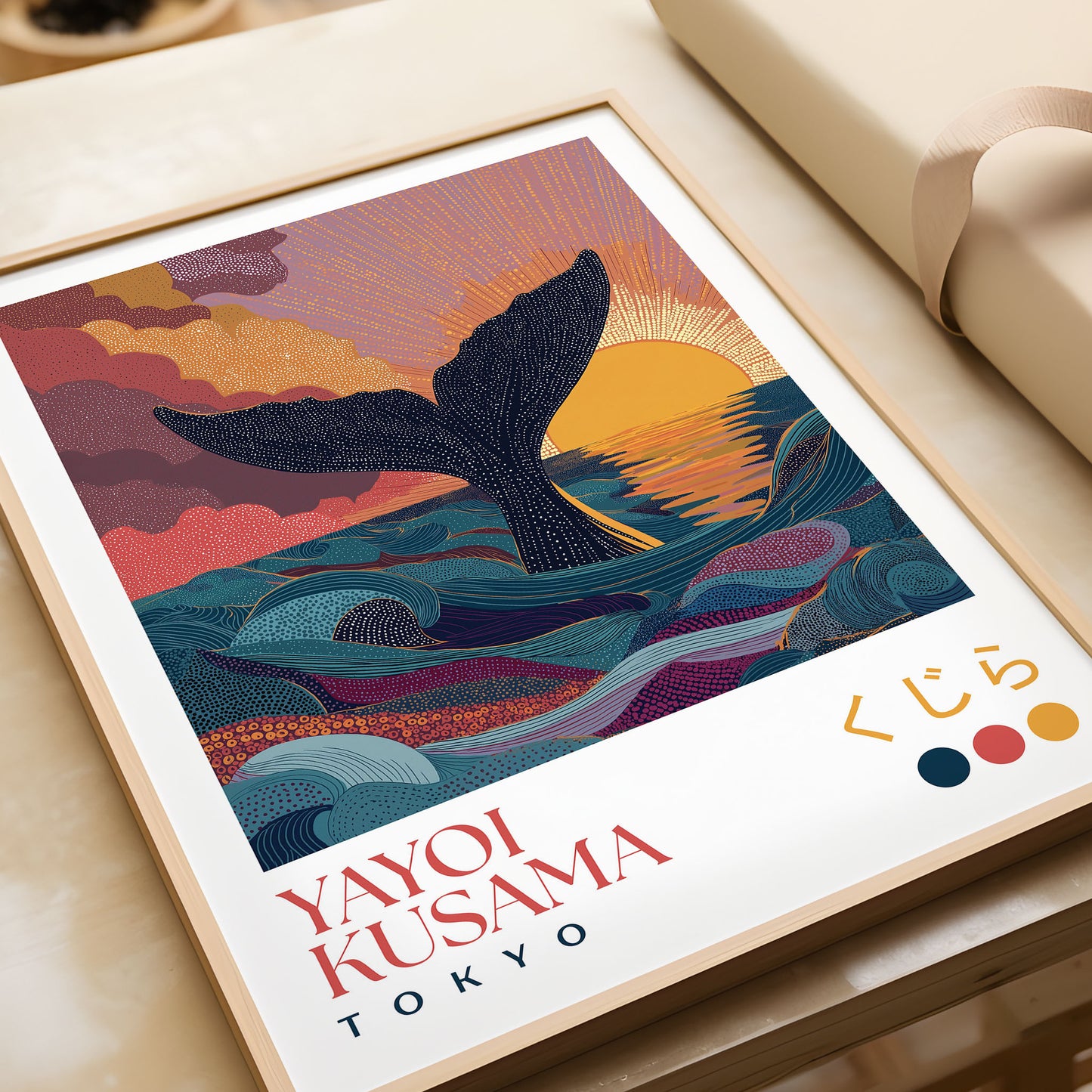 Yayoi Kusama Whale Tail Sunset Print