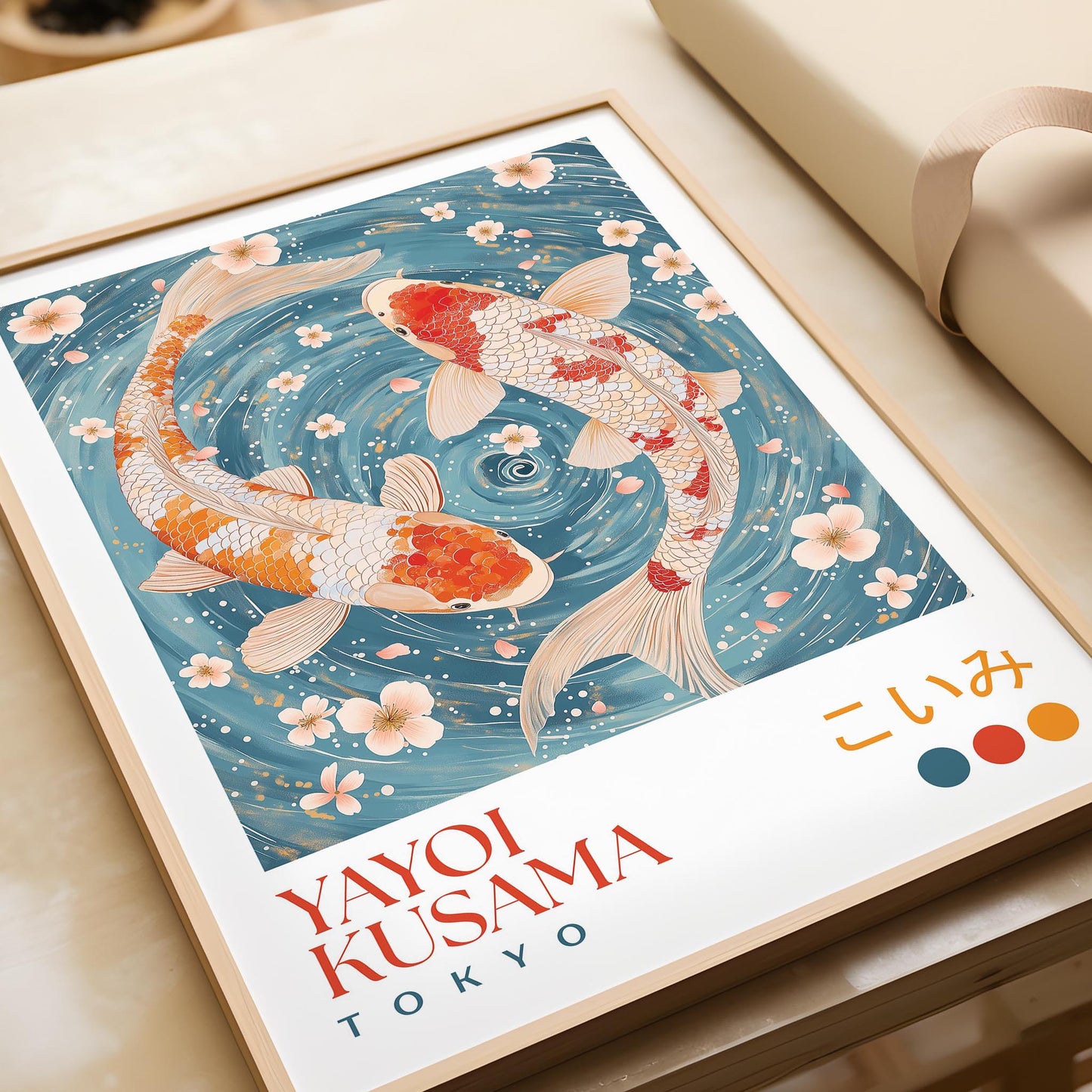 Yayoi Kusama Koi Fish Cherry Blossom Print