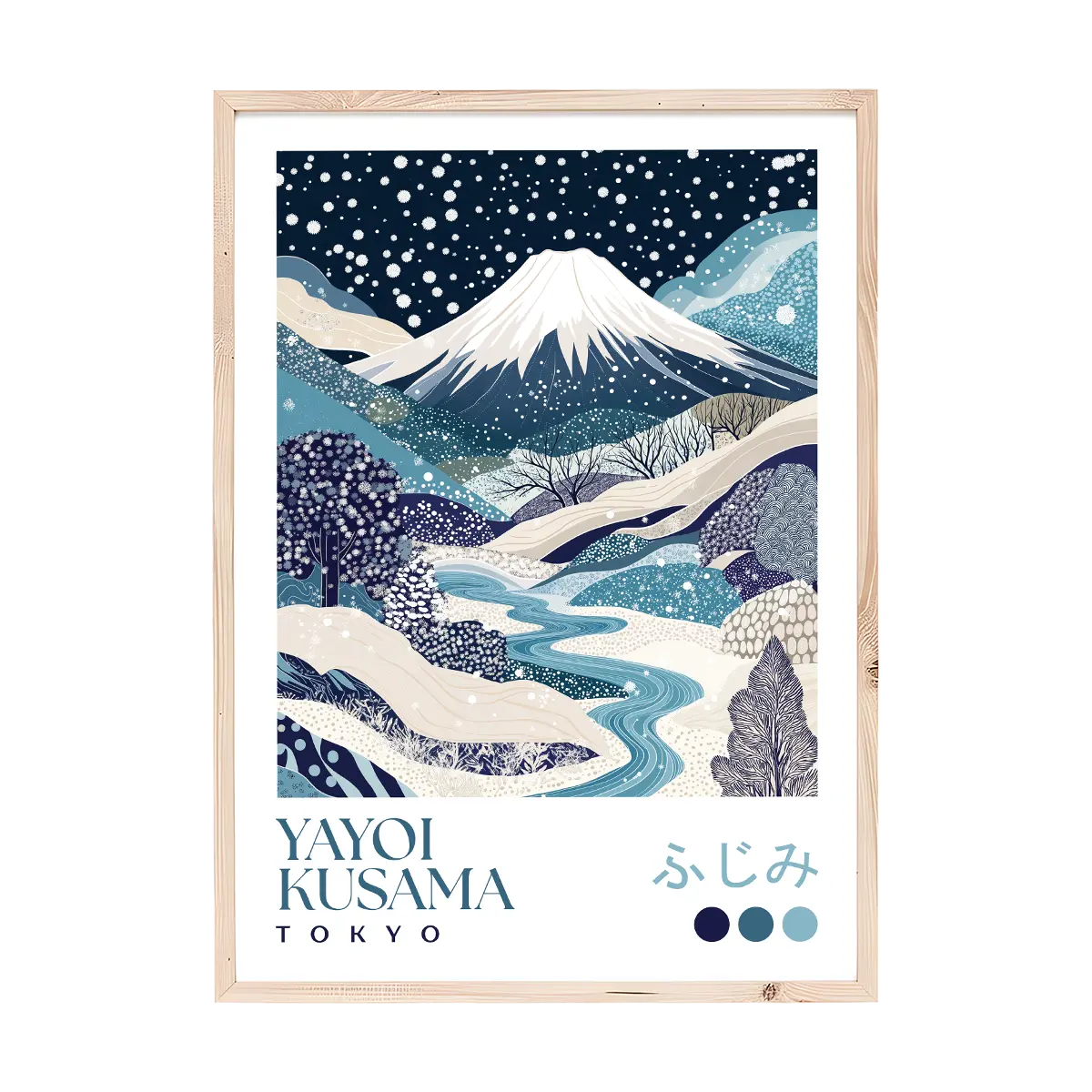Yayoi Kusama Winter Mount Fuji Print