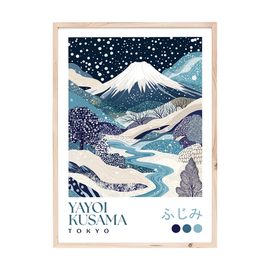 Yayoi Kusama Winter Mount Fuji Print