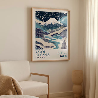 Yayoi Kusama Winter Mount Fuji Print - alternate