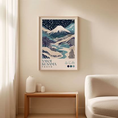 Yayoi Kusama Winter Mount Fuji Print