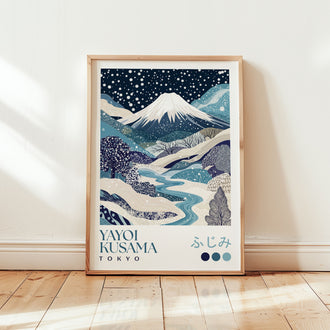 Yayoi Kusama Winter Mount Fuji Print