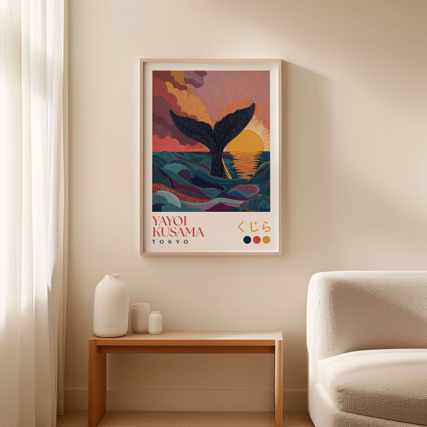 Yayoi Kusama Whale Tail Sunset Print