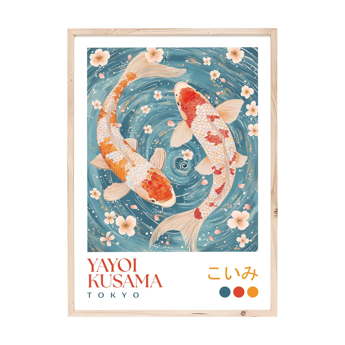 Yayoi Kusama Koi Fish Cherry Blossom Print