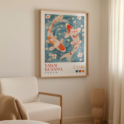 Yayoi Kusama Koi Fish Cherry Blossom Print