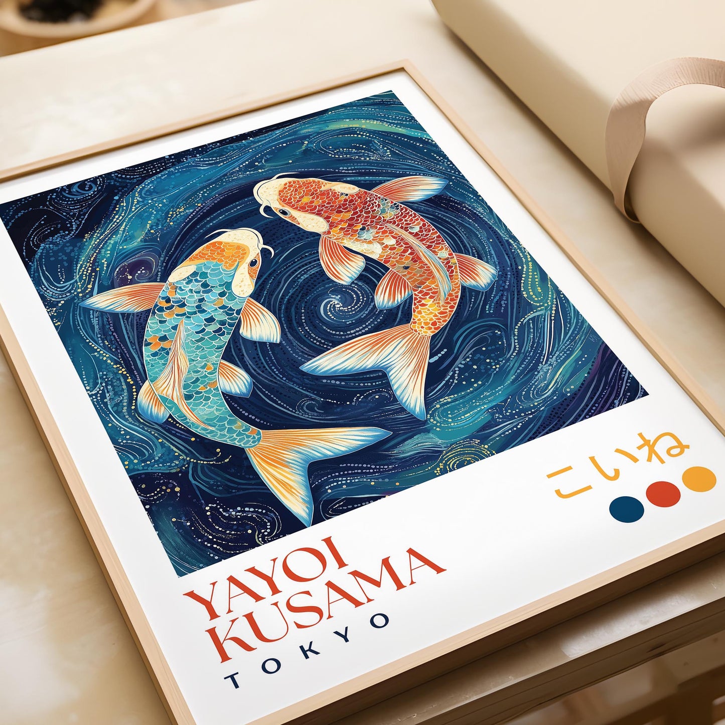 Yayoi Kusama Koi Fish Swirl Print