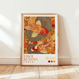 Yayoi Kusama Orange Koi Fish Print