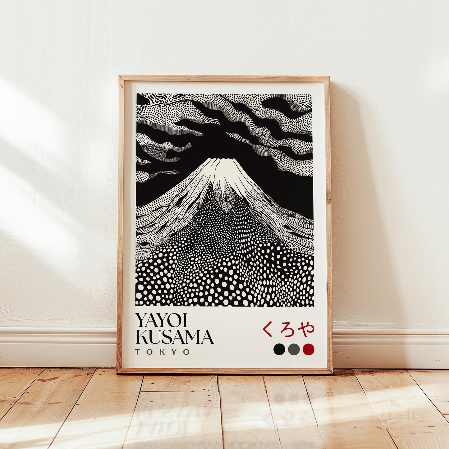 Yayoi Kusama Black White Mount Fuji Print