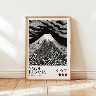 Yayoi Kusama Black White Mount Fuji Print